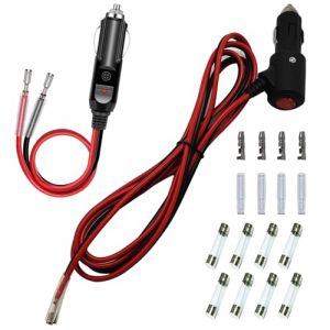 GTIWUNG Prise Allume Cigare, Voiture Allume Cigare Socket Mâle, DC 12V 24V Adaptateur Mâle pour Allume-Cigare avec Câble D'alimentation 16AWG 110CM, avec Interrupteur (GTIWUNG-FR, neuf)