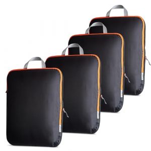 OW-Travel Facile à Organiser Organisateur Compressible pour Valises. 4 Cubes Moyens (Noire) Rangement Valise Organisateur pour Sac de Voyage, Sac à Dos, Bagage. Accessoires de Voyage (One-Wear Store, neuf)