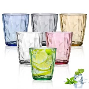 Lot de 6 Grands Verres à Eau de 300 ml, Verres à Boire en Plastique, Verres à Cocktail, Gobelets Colorés en Acrylique avec Une Apparence de Cristal, pour l'Eau, Jus, Cafés Glacés, Boissons Gazeuses (DING VICTORY LIMITED, neuf)