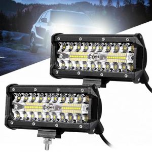 BORDEAG 2pcs Phare De Travail LED, 240W Barre LED, Longue Portee LED, IP67 Spot Et Inondation Rampe LED Feux Additionnels Moto LED Phare De Travail LED Tracteur Pour Voiture Camion Tracteur Quad (CEANNA, neuf)