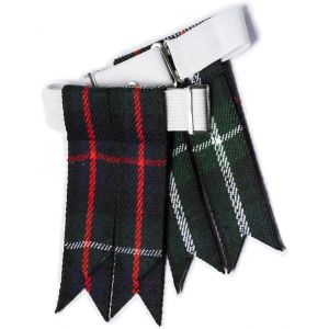 Flashes pour chaussettes de kilt pour hommes avec boucles lourdes ajustables, chaussettes unies et &agrave; carreaux pour kilt/Garter en laine acrylique pointu, taille unique (Eagle Threads, neuf)