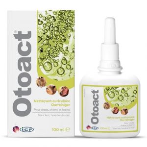 ICF Otoact | Nettoyant Oreille Chien, Chat et Lapin | Elimine Le C&eacute;rumen et Les Mauvaises Odeurs | Flacon Compte-Gouttes | 100ml (SLP Shop, neuf)