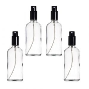 YIZHAO Flacon Spray Vide 100ml, Transparent Bouteille Spray Verre, avec Brouillard de Pulverisateur Fine, pour Huiles Essentielles, Aromathérapie, Parfums, Nettoyage, Voyage, Pharmacie – 4Pcs (One Trillion Network, neuf)
