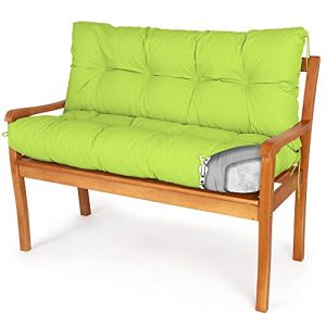 Spatium Coussin pour Banc de Jardin siège + Dossier, terrasse, Balcon Amovible taie d'oreiller imperméable 30 Tailles au Choix Parmi 7 Couleurs(130 x 100 x 10cm Vert Pomme) (SPATIUM, neuf)