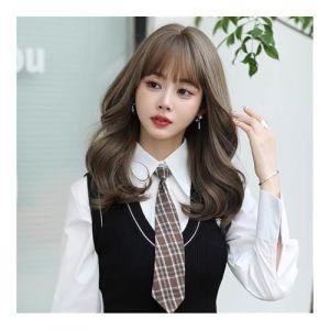 pruiken Perruque longue ondulée élégante gris-marron : votre compagnon élégant for un usage quotidien et une perfection de fête. (yichanggeng, neuf)