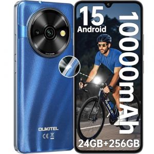 OUKITEL C59 Pro Android 15 T&eacute;l&eacute;phone Portable - 10000mAh 120 LM 24Go + 256Go/1To, 6.88 Pouces HD+ 90Hz 13MP Smartphone D&eacute;bloqu&eacute; 171.2*77.8*13.4mm, poids 293g Dual SIM 4G Fingerprint/Face ID/GPS/NFC (OUKITEL Directo de F&aacute;brica, neuf)