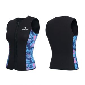 Owntop Combinaison en néoprène pour femme | Gilet thermique sans manches en néoprène de 3 mm | Veste de combinaison en néoprène | Chaud et confortable | Surf, plongée avec tuba, natation, plongée | (Owntop France, neuf)