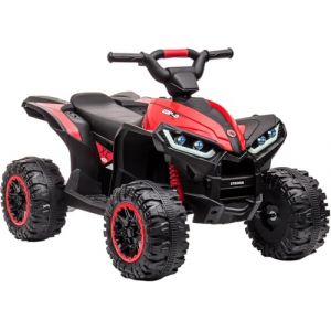 Quad Electrique Enfants 12V, Tout Terrain Quad Enfant avec T&eacute;l&eacute;commande, LED et Musique, D&eacute;marrage Progressif, 2 Vitesses, pour Gar&ccedil;ons et Filles de 3 Ans et Plus,Rouge (HazhiJie, neuf)