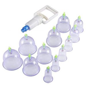 Lot de 12 tasses de massage m&eacute;dical chinois, ventouse, th&eacute;rapie, dos, anti-cellulite, anti-cellulite. (GWILLL, neuf)