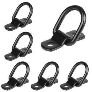 6 Pi&egrave;ces Anneaux D'arrimage, Anneaux D'Arrimage en D pour Remorque INOX Crochet Arrimage Remorque Arrimage avec Supports et Vis Anneau de Fixation pour Remorques, Voitures, Machinerie Lourde Camions (AnHuiTieWo, neuf)