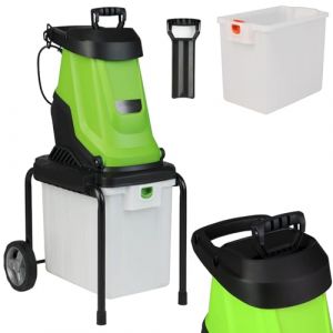 RELAX4LIFE 2800W Broyeur Végétaux et Branches Silencieux 2-EN-1 avec Bac 50L, 2 Roues de Transport, Ratio de Broyage 15:1, Broie Jusqu'à 45mm pour Compost Déchets Verts (Vert) (RELAX4LIFE, neuf)