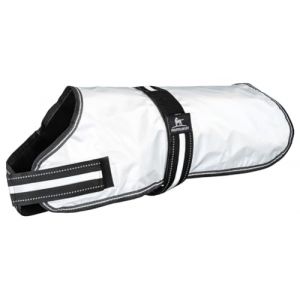 Knuffelwuff Manteau entièrement réfléchissant 80 cm – Manteau chaud avec fermeture Velcro pour chiens de petite, moyenne et grande taille – Imperméable et coupe-vent – Gilet de sécurité avec trou pour (Knuffelwuff, neuf)