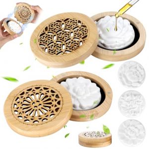 3 Pi&egrave;ces Diffuseur d'Huiles Essentielles en Pl&acirc;tre, Galet Diffuseur Huile Essentielle, Diffuseur de Parfum avec 2 Bo&icirc;tes de Senteur pour Chambre, Salle de Bain, Bureau (jvbtsry, neuf)