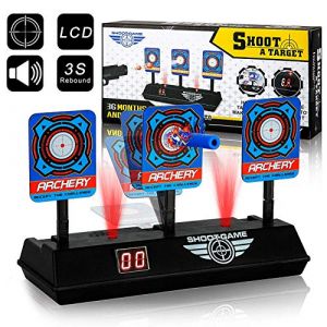 BatdTech Cible pour Nerf, Cible de Scores avec Sonore et Réinitialisation Automatique, Jouet de tir pour Nerf N-Strike Elite/Mega/Rival Series Cadeau pour Les garçons (NEW GUOXIN, neuf)