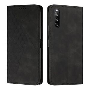 KOUYI Coque pour Sony Xperia 10 IV, Premium Flip Housse &Eacute;tui Protection Rabat Clapet Portefeuille Phone Cover Magn&eacute;tique [Porte Cartes] Antichoc B&eacute;quille Cover (Noir) (LiHondar, neuf)