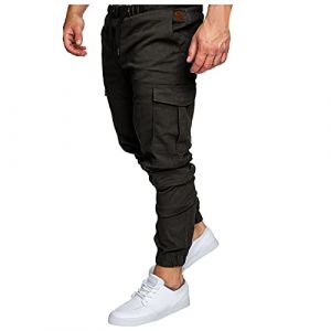 Pantalon Cargo Homme Jogging Chino Gris Jean Sarouel Harem Sweatpants Denim Noir Bas Survetement Pas Cher Vert Survet Noire Joggings Sport Trousers Pants Randonn&eacute;e Skate Jogger Kaki Travail Militaire (chengaokui993, neuf)