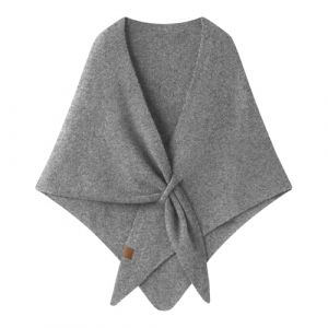 G&eacute;n&eacute;rique Ch&acirc;le De Couleur Unie Pour Toutes Femme Grosse Echarpe Cardigan Tricot&eacute; En Cachemire Poncho Cape Elegant Vetement Manteau Poncho Hiver Chaud Ouvert Doux Et Confortable (A-Grey, One Size) (Xiegoes, neuf)
