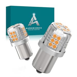 AURORIONCG Ampoule LED BA15S 12V 1156 P21W Ampoule Clignotant Orange 900LM pour Feux Clignotants de Voiture [Non Canbus] (Paquet de 2) (CGTech, neuf)