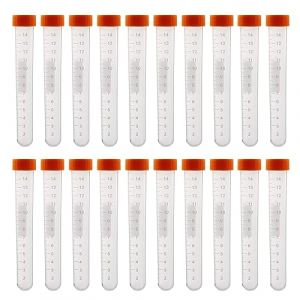 Orange Tubes à Essai Gradués 15ml Cryotubes En Plastique Tubes Fond Arrondi, Tube de Fiole Congelé en Plastique avec Bouchon à Vis, Flacon Transparent, HUAZIZ Tubes à essai en plastique 20 Pièces (HUAYUE-EU, neuf)