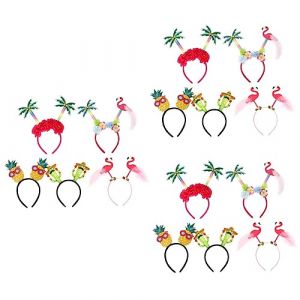 DRESSOOS 15 Pièces Bandeaux De Cosplay De Fête Hawaïenne Bandeau Flamant Rose Accessoires De Photomaton Luau Cotillons Tropicaux Allumer Un Flamant Rose Casque Tropical Ananas Plastique (Mingsyue, neuf)