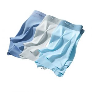 TOBILE Lot de 3 boxers pour homme en soie glacée - Doux et sexy - Pour homme - Boxer transparent - Hombre-Mry006-3D - 3XL (Benliu, neuf)