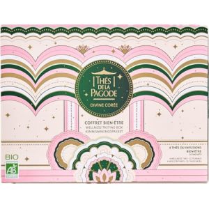 Th&eacute;s de la Pagode - Coffret de Th&eacute;s Bien Etre "Divine Cor&eacute;e" - 3 Th&eacute;s Bio + 1 Infusion Bio - &Eacute;dition Limit&eacute;e, Id&eacute;e Cadeau No&euml;l - 32 Sachets (Th&eacute;s de la Pagode - Boutique officielle, neuf)