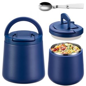 Itslife Boîte Alimentaire Isotherme, 600ml Lunch Box Isotherme Enfant, Boite Isotherme Repas Chaud avec Cuillère, Thermos Alimentaire Chaud en Acier Inoxydable pour Picnic, Ecole et Bureau, Bleu (Itslifeuk, neuf)