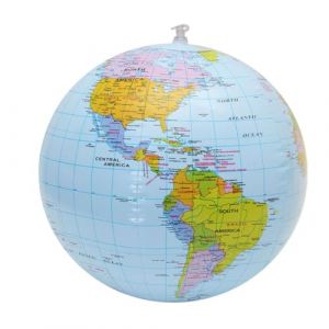 SGERUFZ 1 pcs Globe Terrestre Gonflable Carte du Monde pour Enfants - Mappemonde Éducative pour Jardin, Plage, Piscine et Apprentissage de la Géographie (BeanyBeng, neuf)