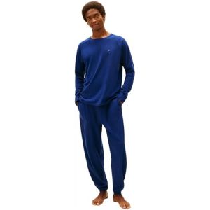 Tommy Hilfiger Ensemble Pyjama Homme Jersey PJ Set Cuffed Long, Bleu (Preppy Navy), S (TradeINN, neuf)