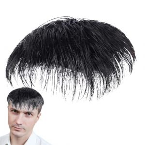 Cheveux Toupet Pour Hommes, Extensions De Cheveux De Perruque Courte Noire Naturelle Pour Hommes - Perruque Courte Noire Naturelle Pour Hommes, Pince De Toupet En Vrais Cheveux Humains, Remplacement D (Jiahu, neuf)