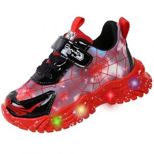 Vorkhuaeri Chaussures Lumineuses pour Garçons et Filles, Baskets de Marche LED Enfants, Baskets Clignotantes Mode, Chaussures Course Athlétiques (33,C-Red) (Vorkhuaeri, neuf)