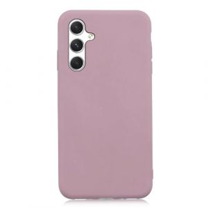 CUZZCASE Coque Samsung Galaxy A35 5G+(1 Pièces Protège Écran en Verre Trempé)Couleur Unie Premium Flexible Souple Silicone TPU Etui Mince Ultra-Lumière Anti-dérapante Anti-Choc Housse(Rose) (cuzz, neuf)