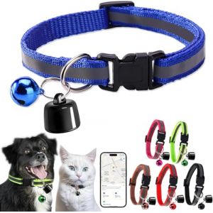 Starnearby Collier GPS Animaux, Anti-Perte, Traceur GPS Chat, Traqueur GPS Chien, Collier Traceur GPS Chien et Chat, Localisateur GPS Chien et Chat Compatible avec iOS et Android (Bleu) (Pasercvxzoreso, neuf)