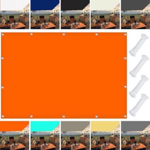 Toile Ombrage Imperm&eacute;able 3 x 6 m Facile &agrave; Nettoyer avec Oeillets et Cordons Brise Vue pour Balcon pour Jardin Camping F&ecirc;te Piscine, Orange (FEIJUAND, neuf)