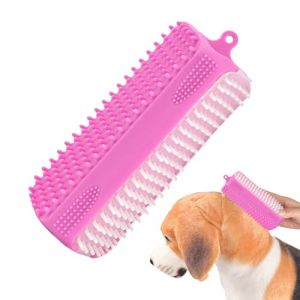 Brosse de bain pour chien, brosse de toilettage pour animaux domestiques, 13 x 4,5 x 4,5 cm, outil de lavage pour chat, poils en silicone doux, nettoyage profond, prise en main confortable, idéale (yantixke, neuf)