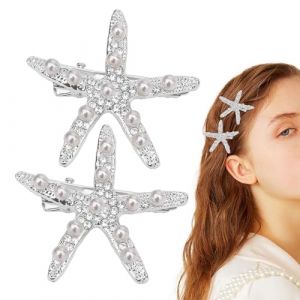 Barrette à cheveux en forme d'étoile de mer en forme d'étoile de mer | 2 épingles à cheveux | Accessoires de cheveux mignons, accessoires pour cheveux en étoile de mer, épingles à cheveux (riyise, neuf)