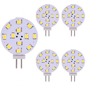 Weixuan Lampadina LED G4, Equivalente da 35 Watt, Disco LED Bi-Pin, Pin laterale JC, 12V-24V AC/DC Low Volt, CRI> 85, 350 Lumens, Pack 5 (white) (WeiHong Lighting, neuf)
