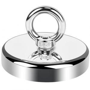 Aenienoe 90mm Aimant Puissant Neodyme Aimant de Peche Aimant Super Puissant Gros Aimant Avec Anneaux Facile à démonter Magnet 1pcs (OCEUMAOA, neuf)