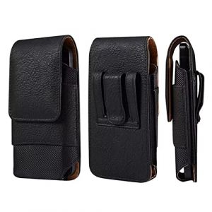 Pochette Smartphone Ceinture Cuir, Étui de Ceinture Pochette Téléphone Holster, Sacoche Ceinture Homme Poche Taille Sac Banane Portefeuille Porte-Cartes en Clip Holster Coque avec Boucle de Ceinture (Esyean, neuf)