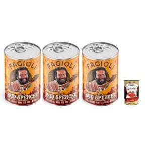 Fagioli alla Bud Spencer Tex Mex, Bud Power- Bud-Spencer-Tex Mex, haricots, pr&ecirc;ts &agrave; manger, 3x 400gr + Italian Gourmet polpa 400g (Italiaen Gourmet UK Ltd, neuf)