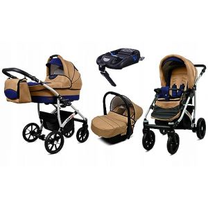 BabyLux&reg; Enfant Poussette Combin&eacute;e Set 4 en 1 - Largo - incl. Nacelle, Canne, Si&egrave;ge de voiture, ISOFIX Base - Si&egrave;ge Auto - Landau B&eacute;b&eacute; - avec Sac &agrave; langer, Habillage pluie etc. (BabyLux-shop, neuf)