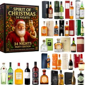 Calendrier de l'Avent Whisky 2025, 2D 24 Jours Sans R&eacute;p&eacute;tition Porte-Whisky, Voyage de D&eacute;gustation &agrave; Travers le Monde du Whisky, Calendrier de l'Avent sans Alcool, Cadeaux pour les Amateurs d'Alcool (Wei Xis, neuf)