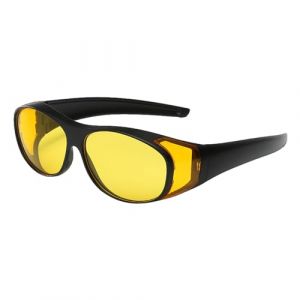 Lunettes de vision nocturne | S'adapte sur les lunettes de soleil | Lunettes de nuit, lunettes de soleil jaunes pour conduite de nuit, lunettes de protection avec protection lat&eacute;rale pour conduite (Ceyuan inn, neuf)
