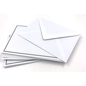 25 Enveloppes pour faire-part de décès, C6, avec cadre de deuil gris, avec doublure en papier de soie gris, 162 x 114 mm (Der Mega Deal GmbH, neuf)