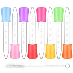 8 Pièces Pipette Plastique 5ml Pipette Graduée Pipette Enfant Pipette Goutte à Goutte pour Alimentaire Bonbons Cuisine Animaux Domestiques Plantes avec 1 Brosse Propre (NICCOLA PET, neuf)