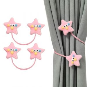 Lot de 2 attaches de rideaux élégantes, aimants pour rideaux, magnifiques attaches de rideaux de style floral, aimants pour rideaux pour la maison et le bureau(Étoile rose) (wuhanshichenlingyanshangmaoyouxiangongsi, neuf)