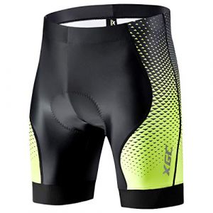 XGC Short de cyclisme pour homme - Short de cyclisme pour homme - Élastique et respirant - Rembourrage d'assise en éponge 4D à haute densité. L Noir/vert (paul luo, neuf)
