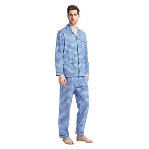 GLOBAL Homme Pyjama 100% Coton Confortable Flanelle de Nuit Haut &agrave; Manches Longues et Fond Ensembles Flanelle Pyjama (GLOBAL Online, neuf)