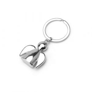 APOMOONS Ange Gardien Porte-Clés, Porte-Bonheur Voiture, Poupées Ensoleillées Métal, Petit Cadeau Ange, Argent (xinzemei, neuf)