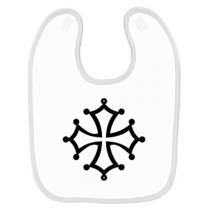 Mygoodprice Bavoir b&eacute;b&eacute; imprim&eacute; croix occitane Blanc (my-goodprice, neuf)